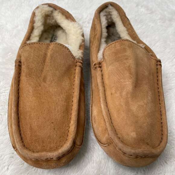 UGG #5775 Men\'s Tan Ascot Suede Sheepskin Slippers Slip On Shoes Size 8 US main image 6